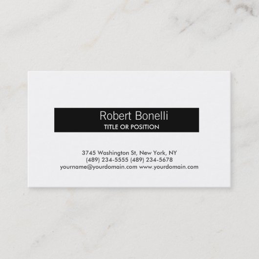 Carte de visite simple noir blanc (Devant)