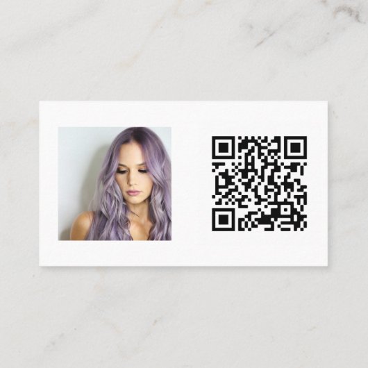 Carte De Visite Simple noir blanc maquillage photo logo qr code (Dos)