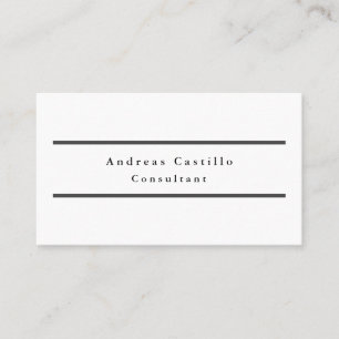 Carte De Visite Simple Noir Blanc Minimaliste Professionnel
