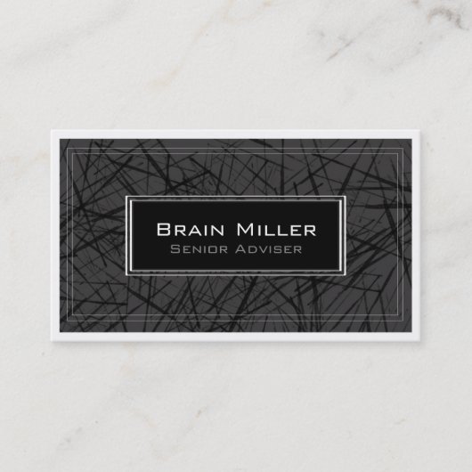 Carte De Visite Simple noir blanc moderne professionnel (Devant)