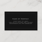 Carte De Visite Simple noir blanc moderne professionnel (Dos)