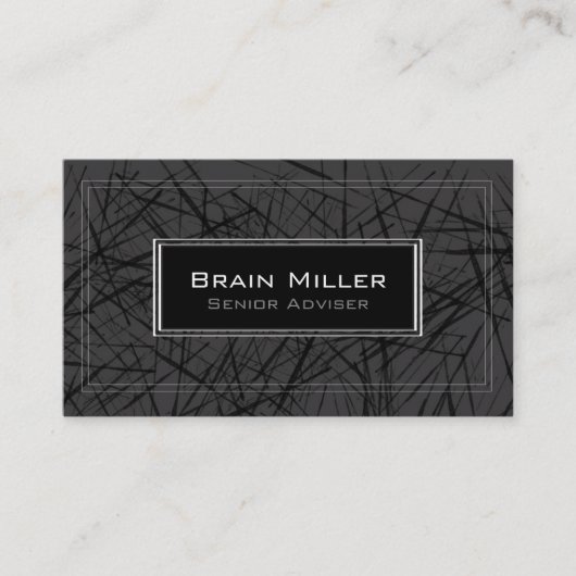 Carte De Visite Simple noir blanc moderne professionnel (Devant)