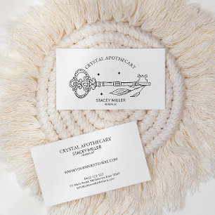 Carte De Visite Simple Noir & Blanc Nouvel Âge Apothécaire