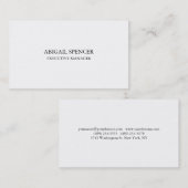 Carte De Visite Simple Noir Blanc Professionnel classique (Devant / Derrière)