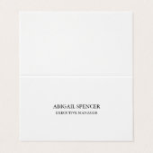 Carte De Visite Simple Noir Blanc Professionnel classique (Extérieur déplié)