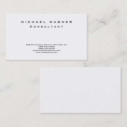 Carte De Visite Simple Noir Blanc Simple Simple Tendance Propre (Devant / Derrière)