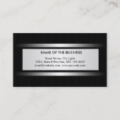 Carte De Visite Simple Noir clair rayé moderne (Dos)