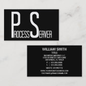 Carte de visite simple noir du serveur de processu (Devant / Derrière)