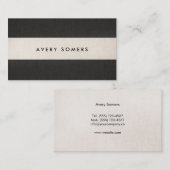 Carte De Visite Simple noir et beige Gras Gris Gris Style (Devant / Derrière)
