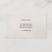 Carte De Visite Simple noir et beige Gras Gris Gris Style (Dos)