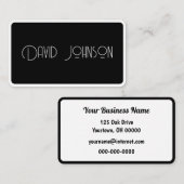 Carte De Visite Simple noir et blanc (Devant / Derrière)