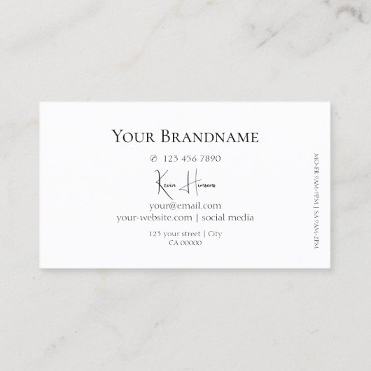 Carte De Visite Simple noir et blanc avec Monogram Classic (Dos)