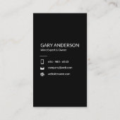 Carte De Visite Simple noir et blanc (bouteille de vin) (Dos)