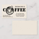 Carte De Visite Simple noir et blanc de café de café-restaurant (Devant / Derrière)