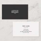 Carte De Visite Simple Noir Et Blanc Professionnel (Devant / Derrière)