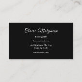 Carte De Visite Simple Noir et Blanc Professionnel (Dos)