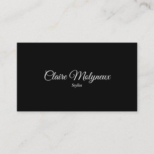 Carte De Visite Simple Noir et Blanc Professionnel (Devant)
