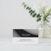 Carte de visite simple noir gris blanc clair (Debout devant)