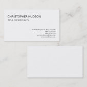 Carte de visite simple noir moderne (Devant / Derrière)