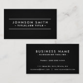 Carte de visite simple noir moderne en métal (Devant / Derrière)