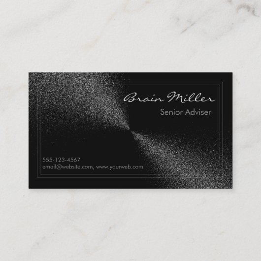 Carte De Visite Simple Noir moderne Professionnel (Devant)