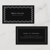Carte De Visite Simple Noir moderne Professionnel (Devant / Derrière)