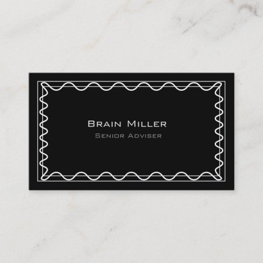 Carte De Visite Simple Noir moderne Professionnel (Devant)