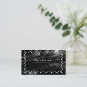 Carte De Visite Simple Noir moderne Professionnel (Debout devant)