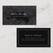 Carte De Visite Simple Noir moderne Professionnel (Devant / Derrière)