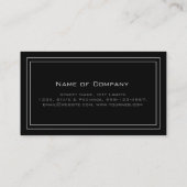 Carte De Visite Simple Noir moderne Professionnel (Dos)