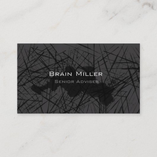 Carte De Visite Simple Noir moderne Professionnel (Devant)