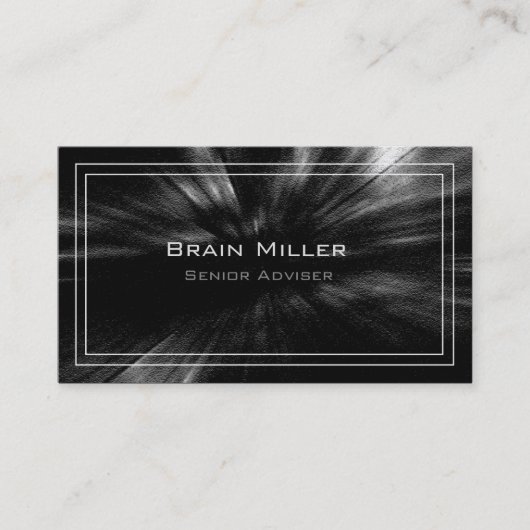 Carte De Visite Simple Noir moderne Professionnel (Devant)