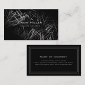 Carte De Visite Simple Noir moderne Professionnel (Devant / Derrière)