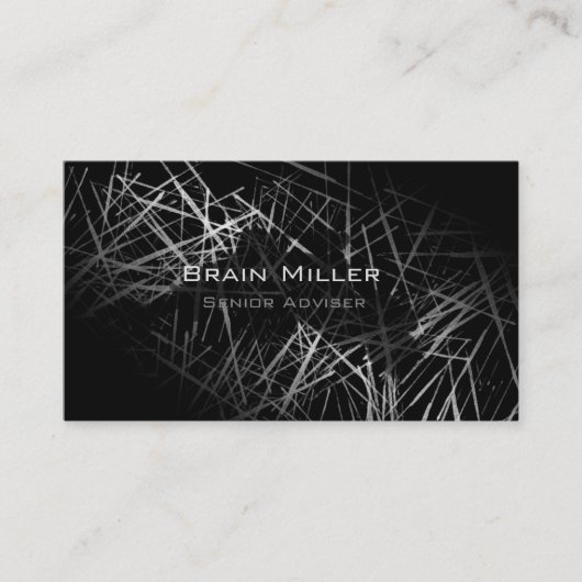 Carte De Visite Simple Noir moderne Professionnel (Devant)