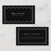 Carte De Visite Simple Noir moderne Professionnel (Devant / Derrière)