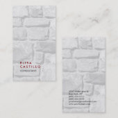 Carte De Visite Simple Noir Noir Pierres Blanches Consultant tenda (Devant / Derrière)