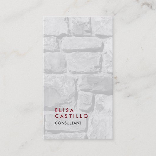 Carte De Visite Simple Noir Noir Pierres Blanches Consultant tenda (Devant)