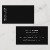 Carte De Visite Simple Noir, service de sécurité (Devant / Derrière)
