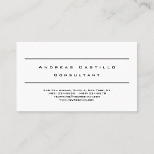 Carte De Visite Simple Noir Simple Blanc Minimaliste Professionnel