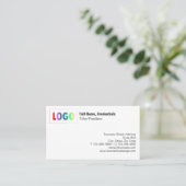Carte de visite simple noire et blanche avec logo  (Debout devant)