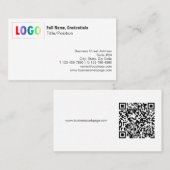 Carte de visite simple noire et blanche avec logo  (Devant / Derrière)