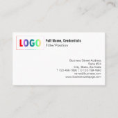 Carte de visite simple noire et blanche avec logo  (Devant)