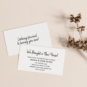 Carte De Visite Simple "Nous avons acheté une nouvelle maison !" C