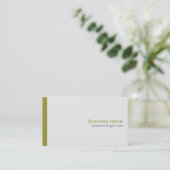 Carte De Visite Simple Olive Stripe en blanc (Debout devant)