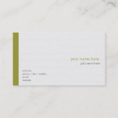 Carte De Visite Simple Olive Stripe en blanc (Dos)