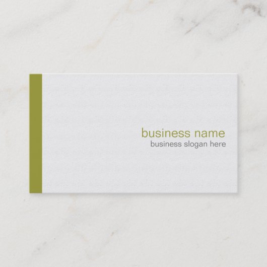 Carte De Visite Simple Olive Stripe en blanc (Devant)