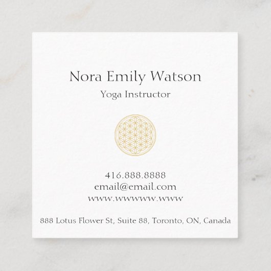 Carte de visite simple or et blanc (Dos)