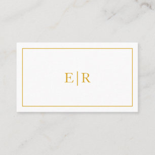 Carte De Visite Simple or Monogramme professionnel Élégant