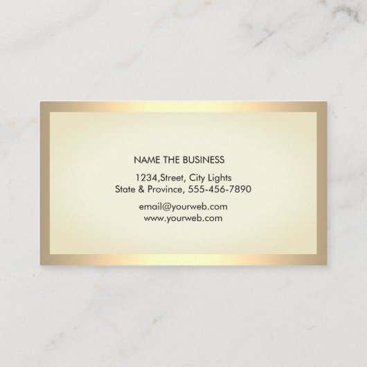 Carte De Visite Simple or noir blanc moderne (Dos)