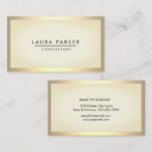 Carte De Visite Simple or noir blanc moderne (Devant / Derrière)